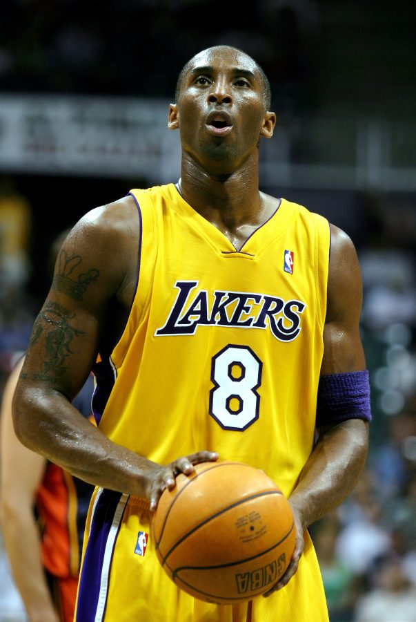 Kobe Bryant, Lakers shooting guard, stands ready to shoot a free throw during Tuesday nights pre-season game against the Golden State Warriors. Bryant was essential in bringing together a large point gap late in the second quarter, after the Warriors took the early lead.