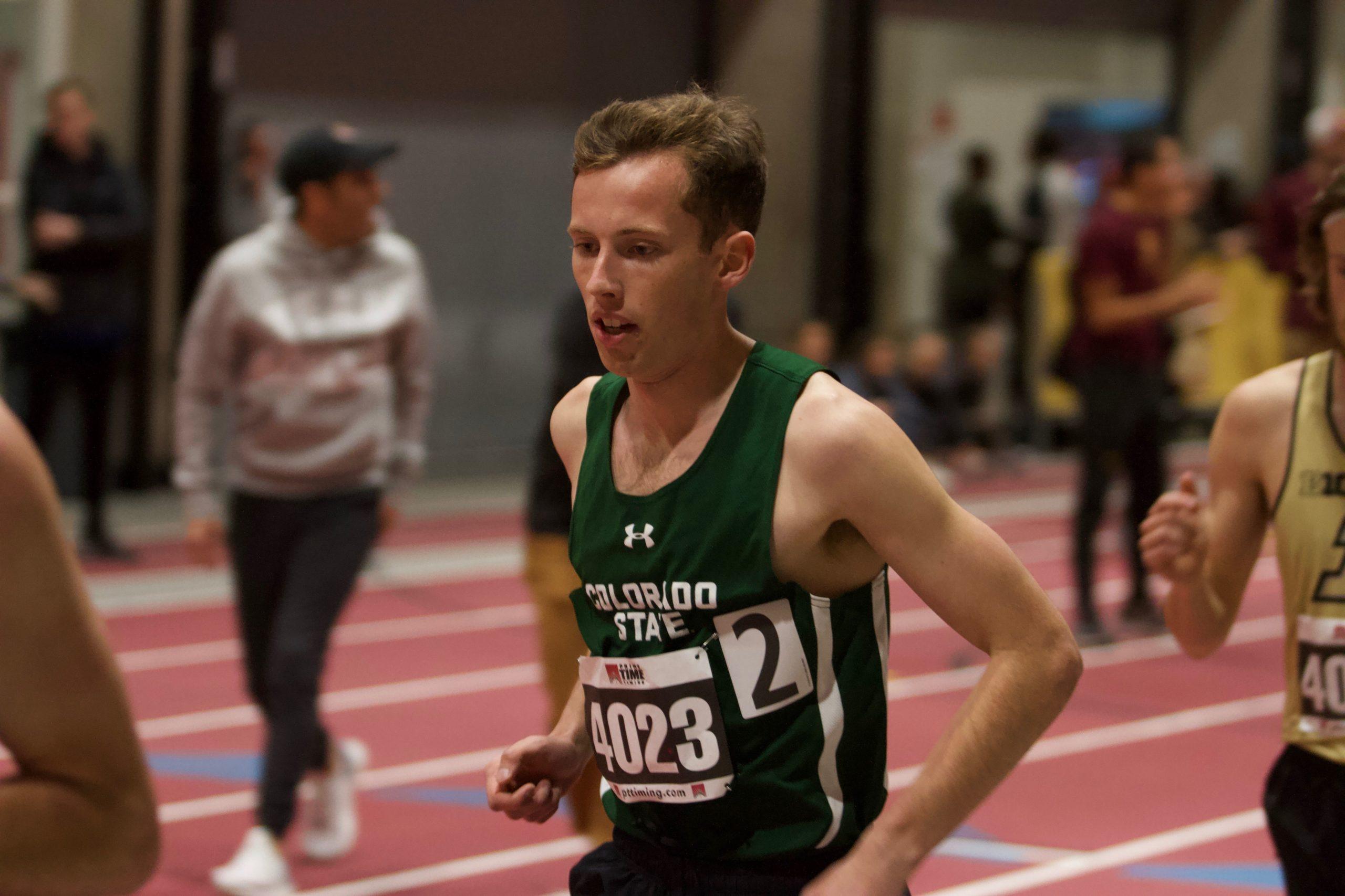 man running on a track