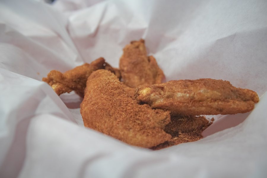 The Cajun dry rub on wings at Wing Shack. Wing Shack offers a variety of sauces for their wings.(Devin Cornelius | Collegian)