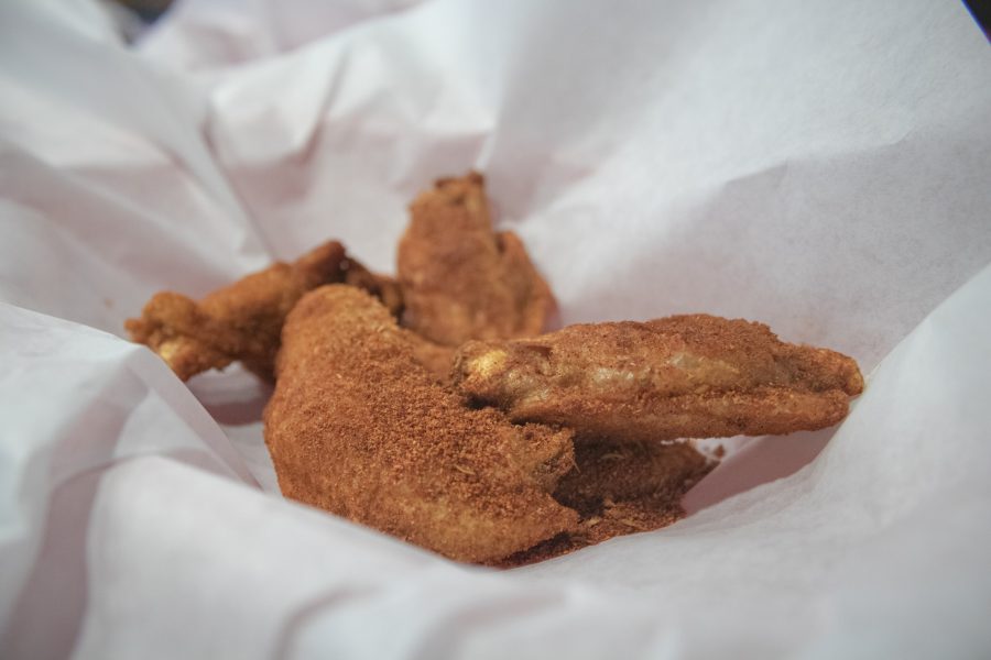 The Cajun dry rub on wings at Wing Shack. Wing Shack offers a variety of sauces for their wings.(Devin Cornelius | Collegian)