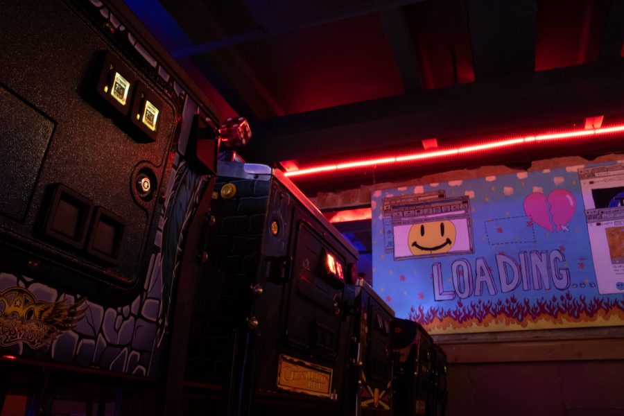 The quarter slots of some pinball machines at Pinball Jones. People can play the pinball machines for a quarter. (Devin Cornelius | Collegian)