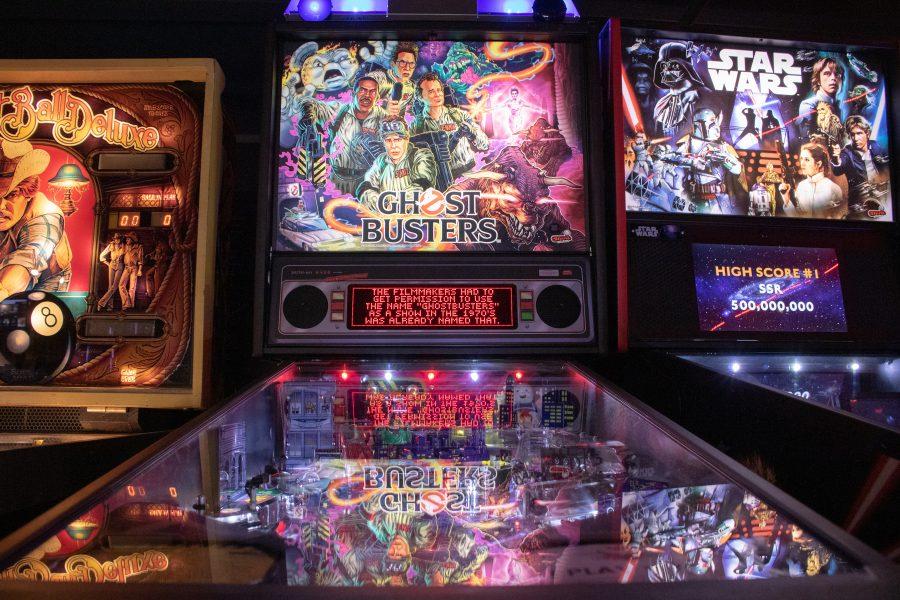 The Ghostbusters pinball machine at Pinball Jones. Pinball Joneshas pinball machines, retro arcade games, and a bar. (Devin Cornelius | Collegian)