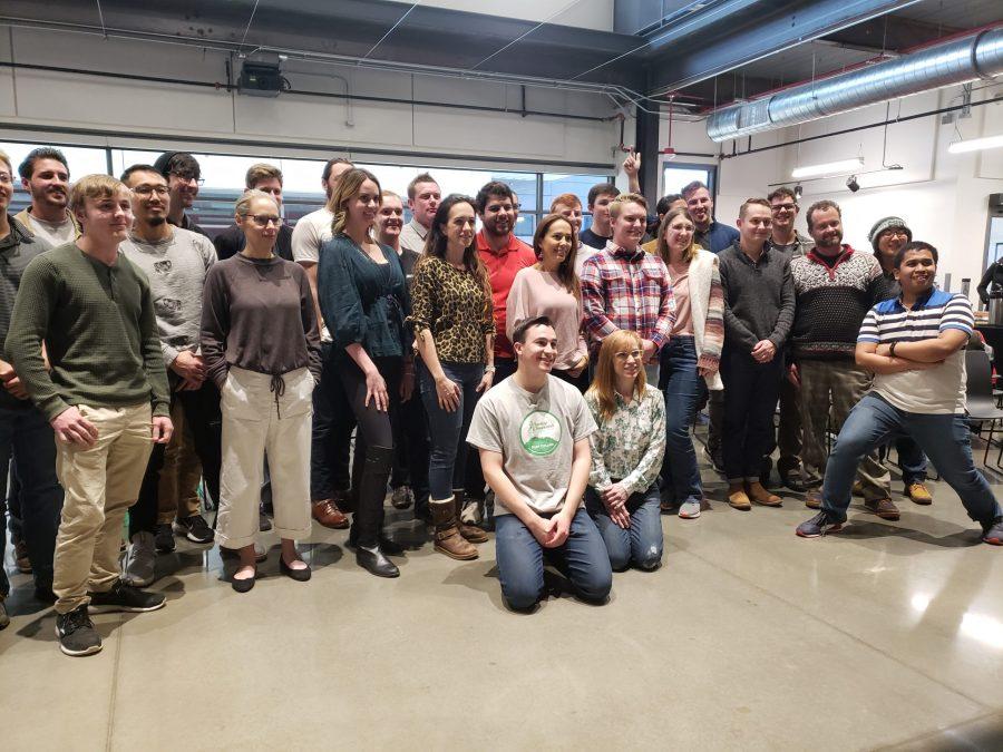 Entrepreneurs gather for a group shot at the at the Fort Collins Startup Weekend (Graham Shapley | The Collegian)