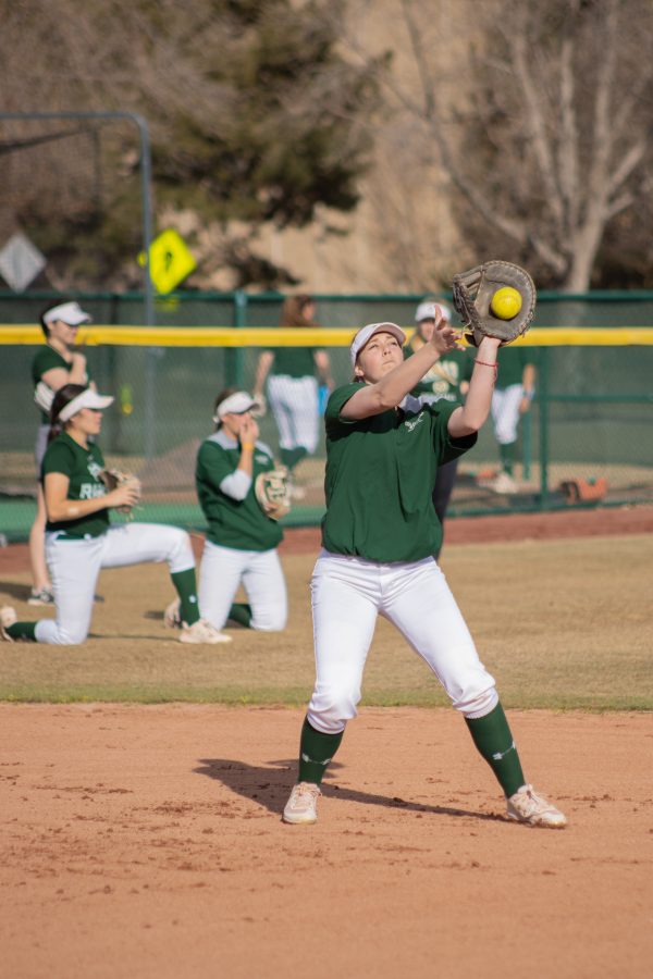 Ashley Ruiz (18) catches the ball, during a drill at practice on Mar. 3, 2020. (Devin Cornelius | Collegian)