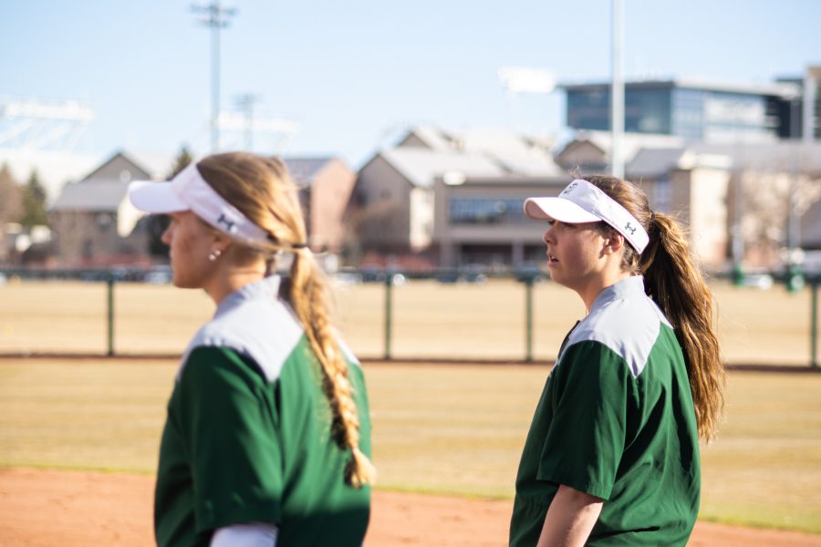 Ashley Ruiz (18) listens to, and watches her coach, during a practice session on Mar. 3, 2020. (Devin Cornelius | Collegian)