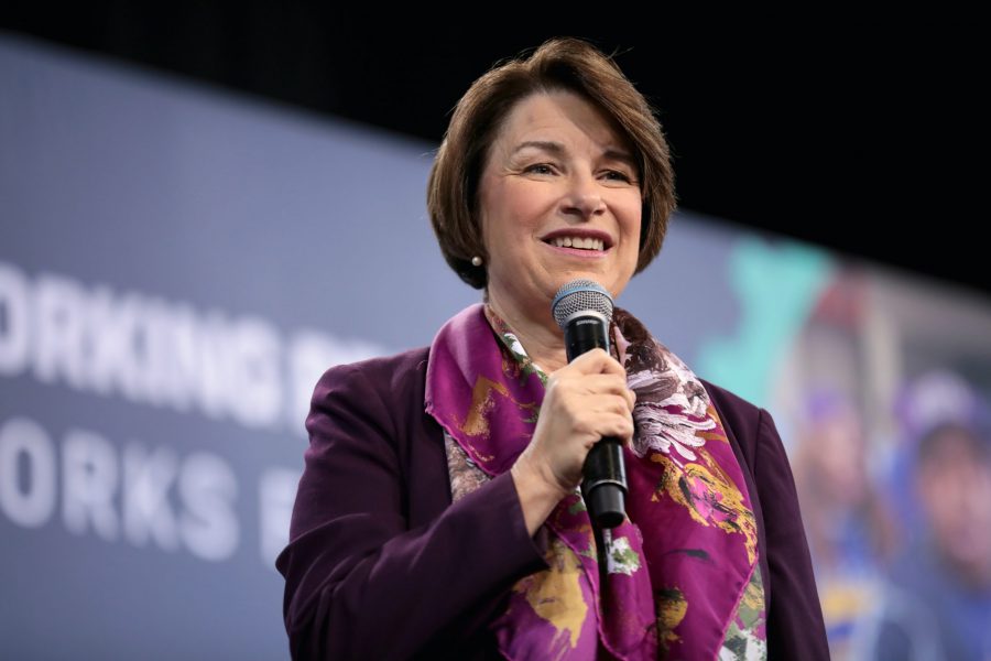 U.S. Senator Amy Klobuchar speaking with attendees at the 2019 National Forum on Wages and Working People hosted by the Center for the American Progress Action Fund and the SEIU at the Enclave in Las Vegas, Nevada. (Photo courtesy of Gage Skidmore via Flickr) 