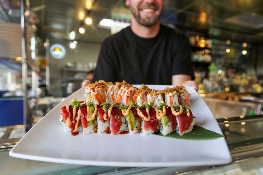 Sushi rolls at JAWS Sushi located at 1205 W. Elizabeth St. in March. (Brooke Buchan | The Collegian) 