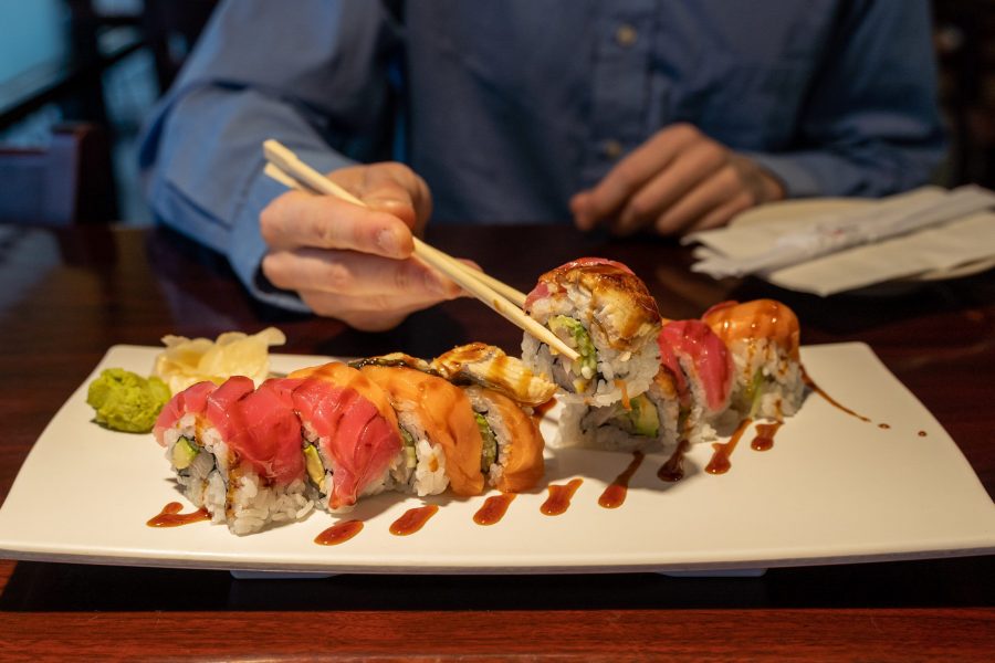 A sushi roll at Mi Sushi on Prospect. (Brooke Buchan | The Collegian) 