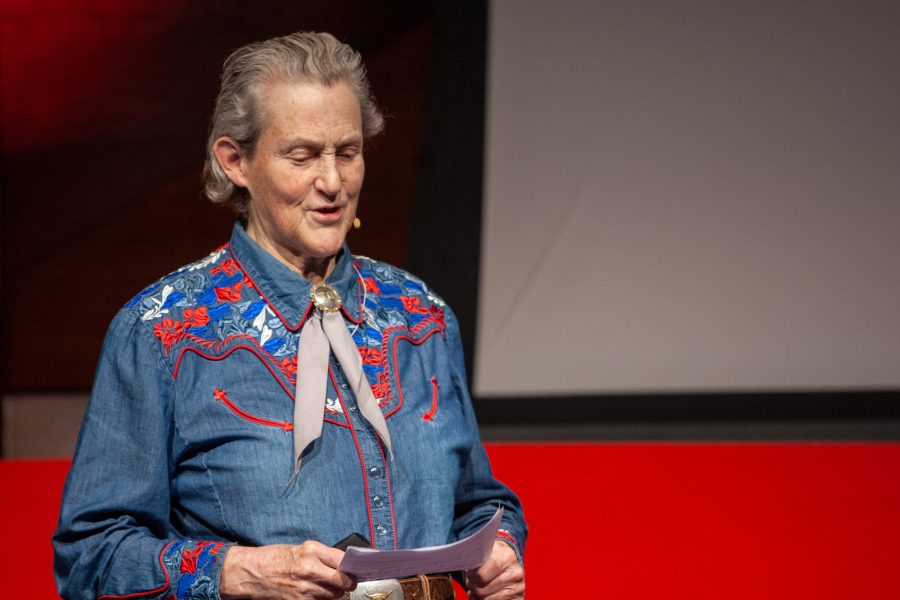 Dr. Temple Grandin speaks at the 2020 TEDx CSU event on the topic of, Educating Students with Different Kinds of Minds, in the Lory Student Center Theatre Saturday morning. With the event organized around ideas of momentum, Grandin said, When youre weird, youve got to show what you can do...We need all different kinds of minds. Visual thinkers can see problems... There is too much emphasis on the deficit and not enough emphasis on building up their careers, Grandin said. (Brooke Buchan | The Collegian)