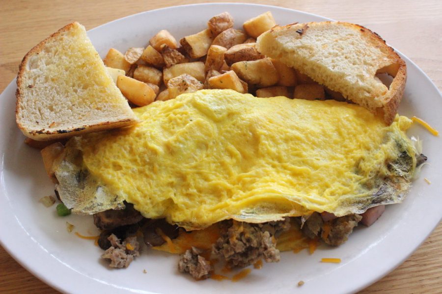 The carnivore omelette from the Back Porch Café. (Ian Fuster | The Collegian) 