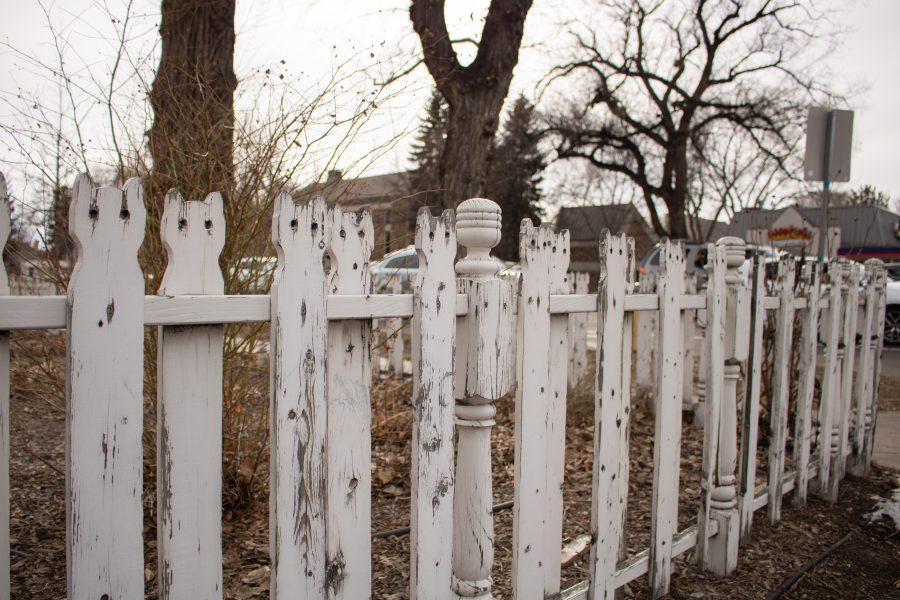 Cars wait at a College Avenue stop light across from the Cat Fence. (Devin Cornelius | Collegian)