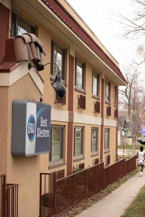 A man runs by the Best Western University Inn where Andy Warhol once stayed, on April 11, 2020. The Inn will be tearing down most of the complex and rebuilding into a five story hotel. (Devin Cornelius | Collegian)
