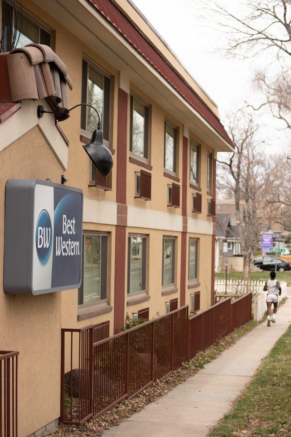 A man runs by the Best Western University Inn where Andy Warhol once stayed, on April 11, 2020. The Inn is planning on tearing down most of the complex and rebuilding into a five story hotel. (Devin Cornelius | Collegian)