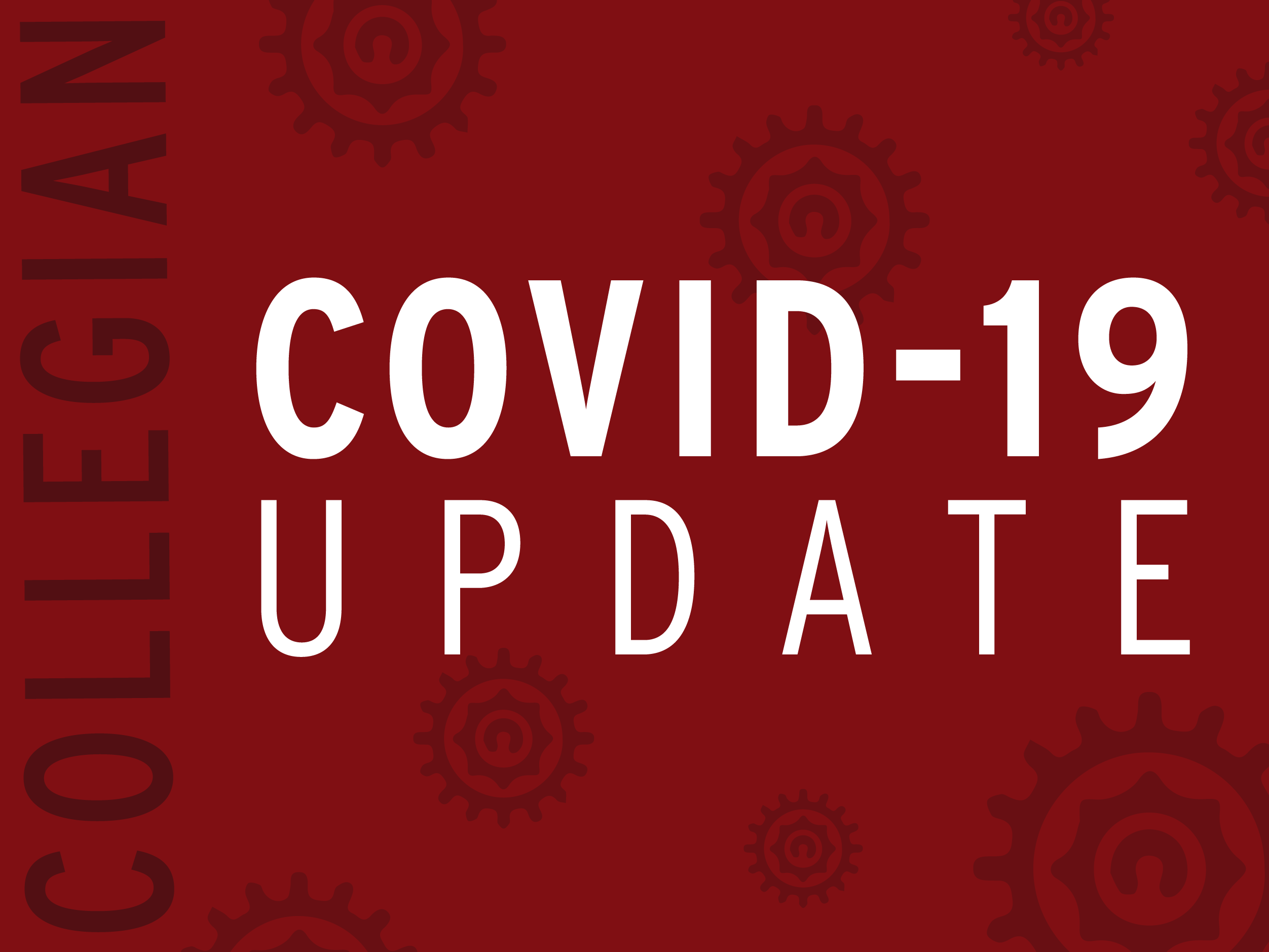 text that reads "COVID-19 Update" on red background