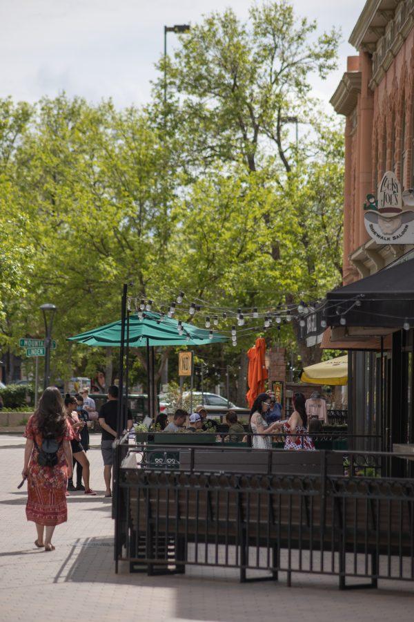 People dine-in at Lucky Joe's Sidewalk Saloon, after a variance was approved allowing all restaurants in Larimer County to reopen dining in at limited capacity (Devin Cornelius | Collegian)