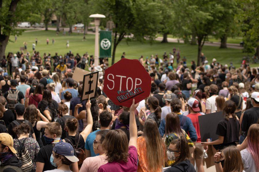 Protesters begin leaving the Administration Building and the Oval at CSU, as they begin marching towards City Hall on June 2, 2020. (Devin Cornelius | Collegian)