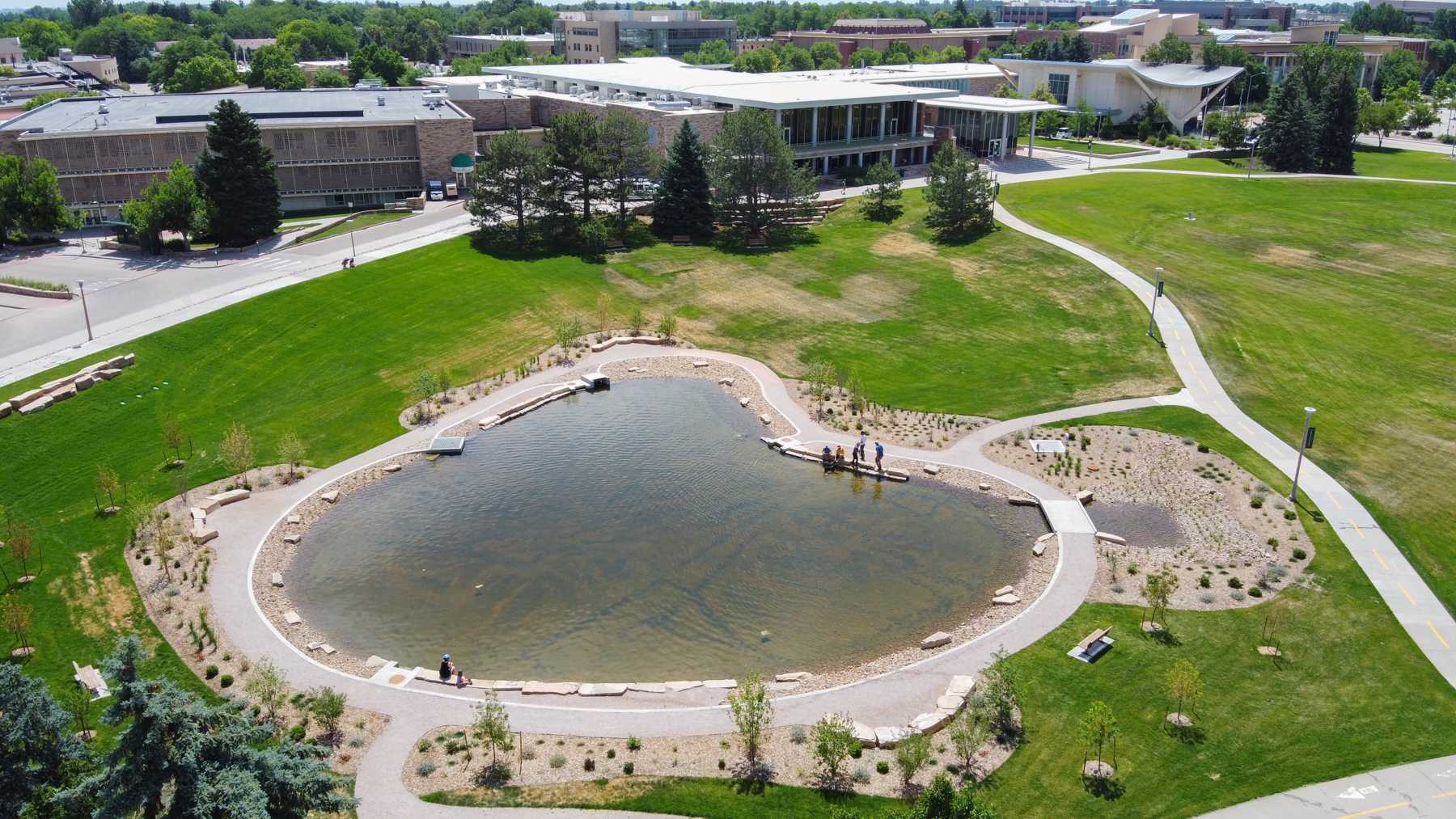 The newly renovated lagoon at Colorado State University.