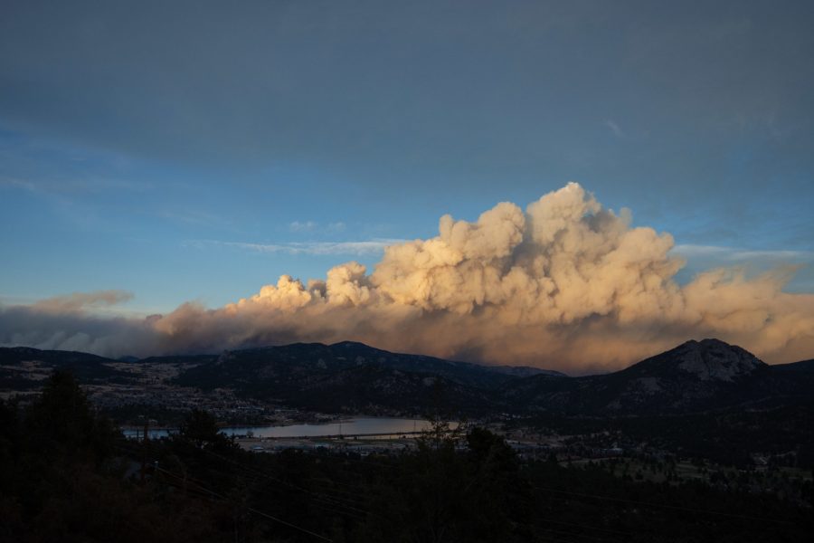 Smoke from the Cameron Peak fire is seen from Estes Park, Colorado, as the fire progresses towards Glen Haven Oct. 16. (Matt Tackett | The Collegian)