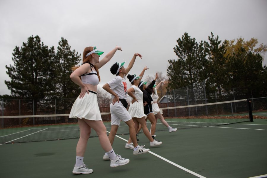 Colorado State University Korean Dance Club members step in unison as they perform a dance cover of Blackpinks Ice Cream Oct. 18.  According to club president and founder Priscilla Alcocer (third in the line), the club has gone from nine to 20-25 members within the last year. (Anna von Pechmann | The Collegian) 