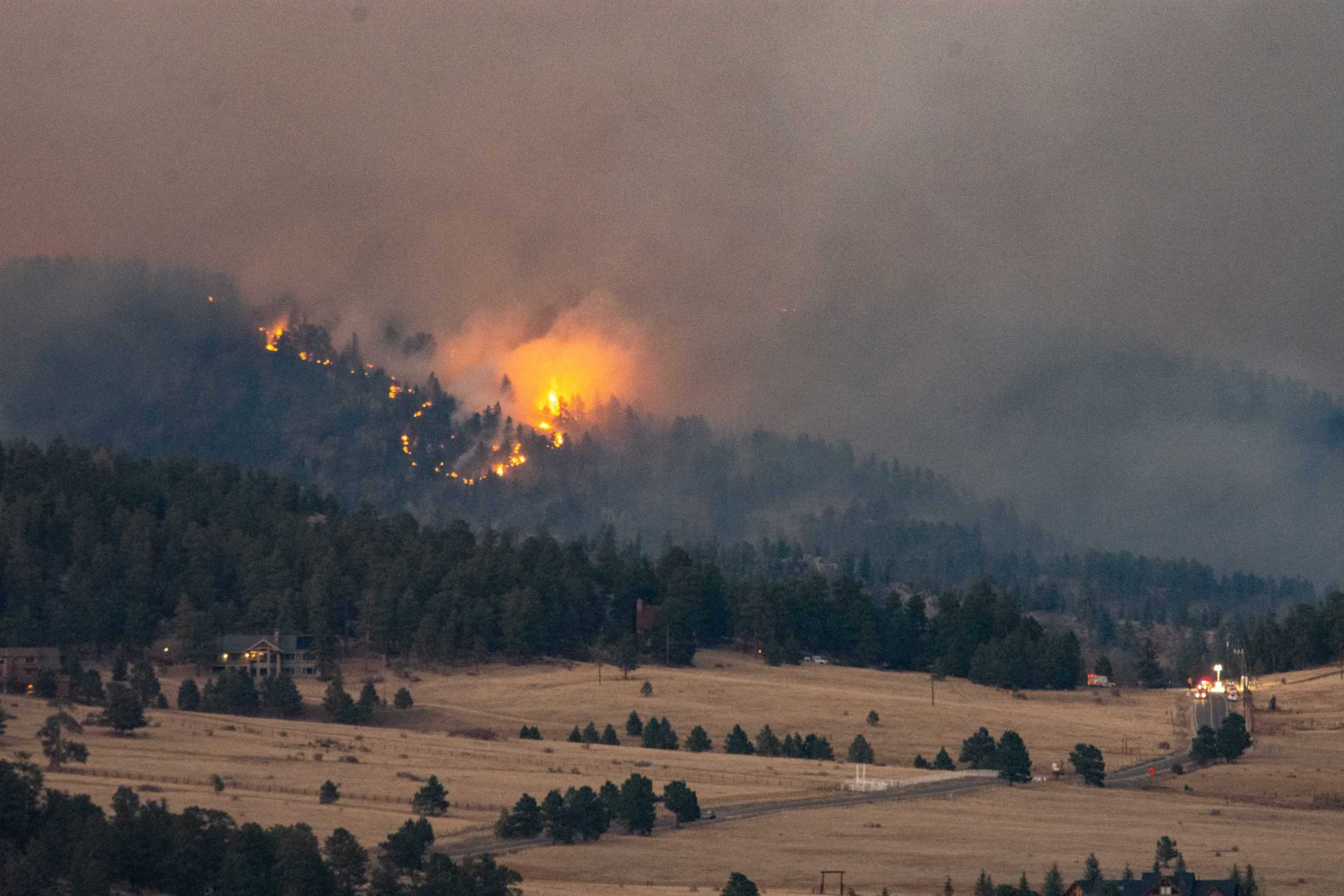 Cameron Peak fire burns near Glen Haven