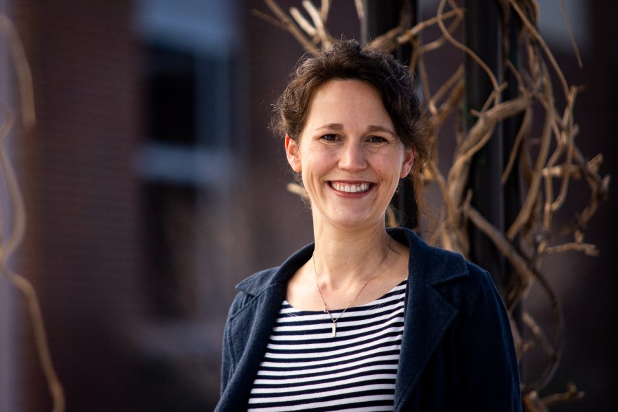 District 4 Fort Collins City Council Candidate, Melanie Potyondy poses for a portrait by the University Center for the Arts March 20. (Tri Duong | The Collegian)