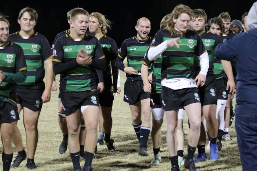 The Colorado State University rugby team runs onto the field. (Photo courtesy of Scott Nies)
