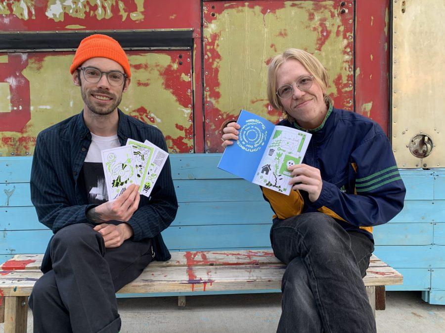 Jakob Muller and Chris Jones hold the Public Trust Companion zines they created. Photos courtesy of Jakob Muller