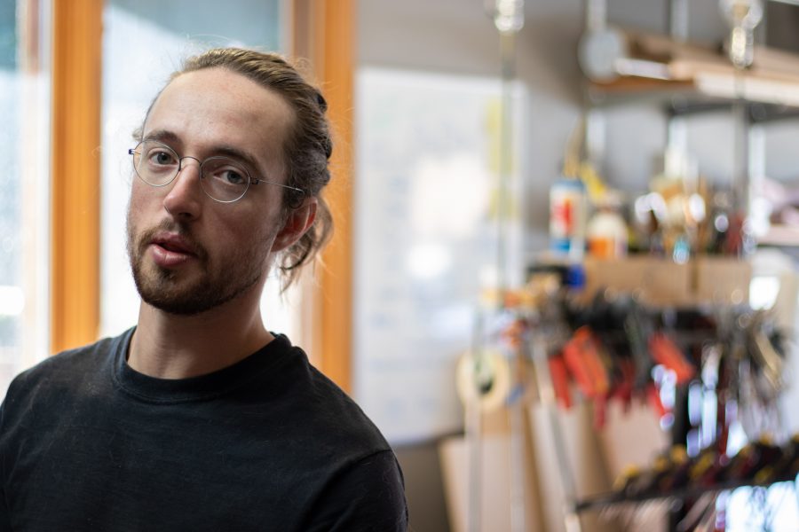 Dylan Edmiston is designing and manufacturing a Mark I Iron Man suit by himself in his home workshop located in Fort Collins Sept. 19. Edmiston is a YouTuber who has a goal in life to break the sound barrier in one of his Iron Man suits. (Grayson Reed | The Collegian)