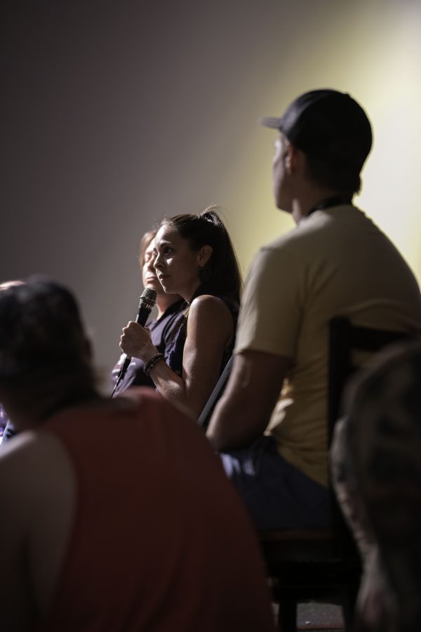 Amy Marquis answers question posed by an audience member. This Q&A session was part of the Horsetooth Int'l Film Festival. Also known as HIFF the film festival took place at the Lyric in Fort Collins Colorado form September 8th to September 12th 2021. 