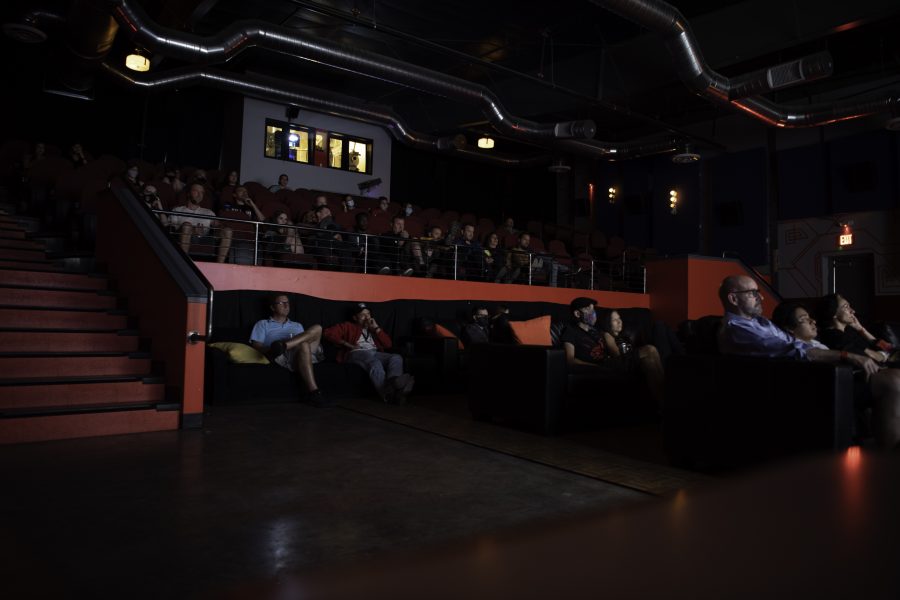 Audience members watch one of the short films screening at the Lyric in Fort Collins Colorado. The film was part of the Horsetooth Int'l Film Festival or HIFF for short. Hiff took place from September 8th to the 12th 2021. 