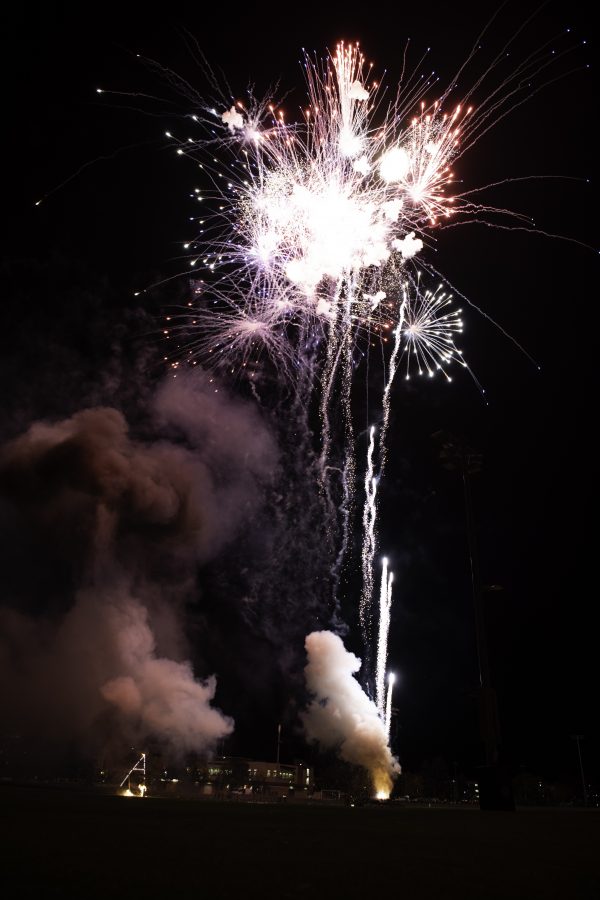 Fireworks ignited from the Colorado State University Intermural Fields to celebrate homecoming weekend Oct. 8. (Garrett Mogel | The Collegian)