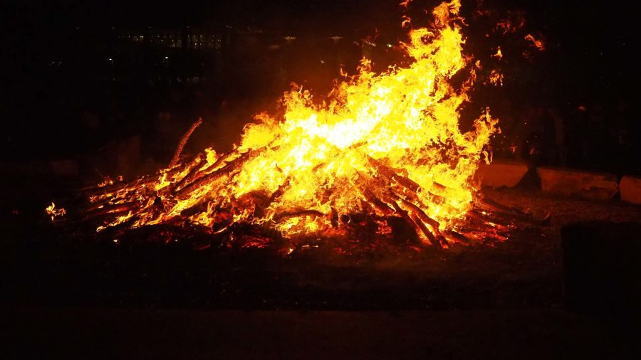 The Bonfire at the Friday Night Lights Homecoming festivities Oct. 8, 2021.