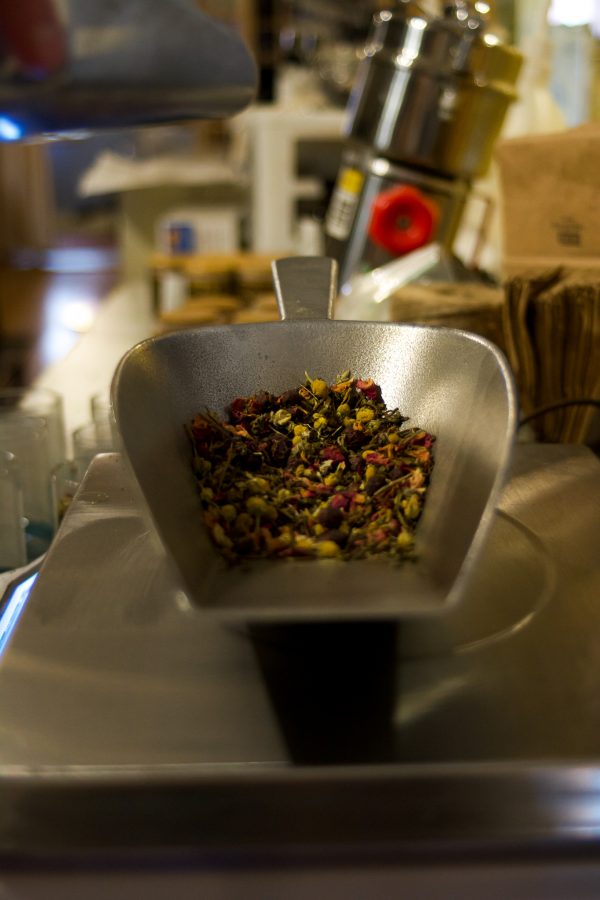 Scoop of tea for a patient at Golden Poppy Herbal Apothecary