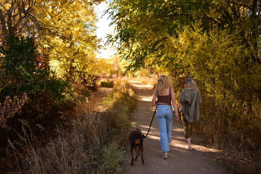 Gigi Green an Haley Drewett taking a mindful stroll along the Fort Collins Red Fox Meadow Natural Area, Oct. 24.