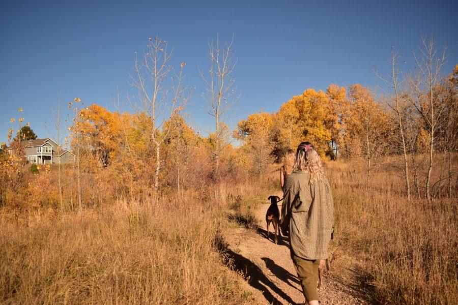 Gigi Green an Haley Drewett taking a mindful stroll along the Fort Collins Red Fox Meadow Natural Area, Oct. 24.