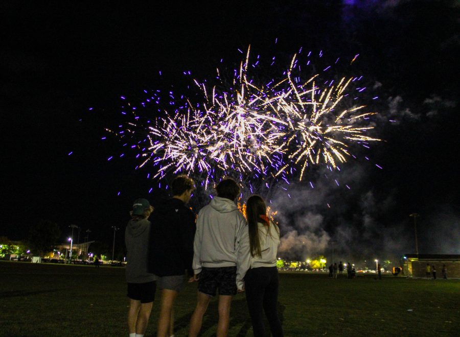 Colorado+State+University+students+watch+the+fireworks+set+off+to+celebrate+the+start+of+Homecoming+Weekend+Oct.+8+%28Avery+Coates+%7C+The+Collegian%29