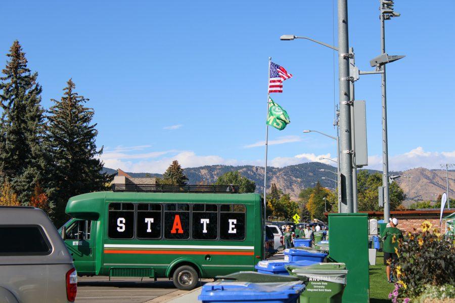A+Ram+fans+STATE+bus+sits+next+to+the+Colorado+State+University+Intramural+Fields+during+a+tailgate+that+took+place+before+the+Homecoming+game+against+San+Jose+State+University+Oct.+9%2C+2021.