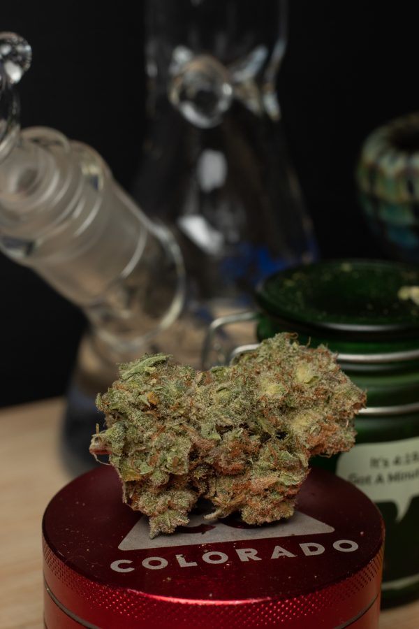 Marijuana nugget of Indica strain Black Fire Chem, with a THC of 18.23 Oct 31. (Photo illustration by Grayson Reed | The Collegian)