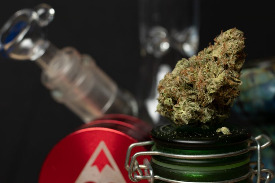Marijuana nugget of Indica strain Black Fire Chem, with a THC of 18.23 Oct 31. (Photo illustration by Grayson Reed | The Collegian)
