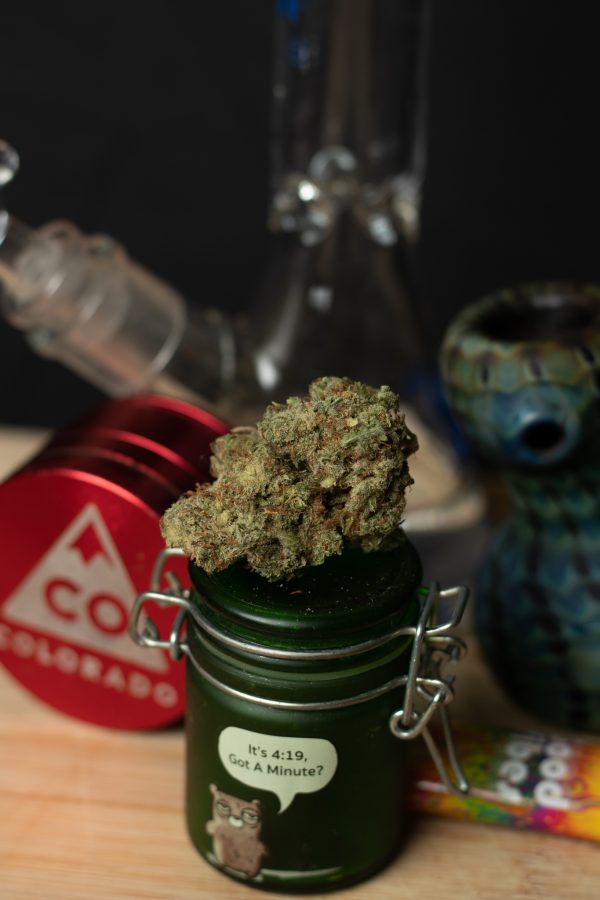 Marijuana nugget of Indica strain Black Fire Chem, with a THC of 18.23 Oct 31. (Photo illustration by Grayson Reed | The Collegian)