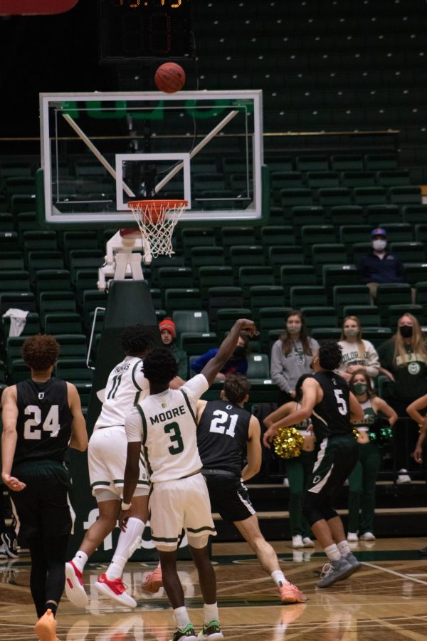 Colorado State guard Kendle Moore (3) shoots the ball against Adams State