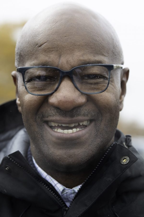 Kevin Jenkins CEO of Urban Health Alliance stated, “Today I am here to fight with all of the patriots around the country fighting for their freedom.” While speaking at a rally against vaccine mandates Nov. 1. The rally took place outside the Larimer County Health Department Offices, 1525 Blue Spruce Drive Fort Collins. (Garrett Mogel | The Collegian)