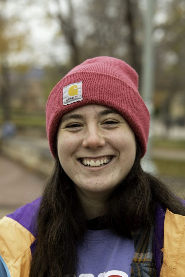 Anya Kaplan-Hartnett stated on the Colorado State University Plaza, “Honestly I feel like I don’t mind. Yeah, like, no skin off my back as long as businesses know I’m vaxed and healthy Nov. 2. (Garrett Mogel | The Collegian)
