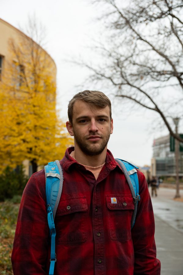 Zack stated on the Colorado State University Plaza, "It'd be kind of a pain in the ass but if it works it works." Nov. 2 (Milo Gladstein | The Collegian)