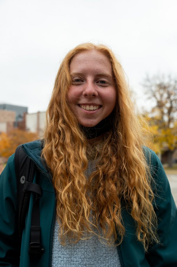 Ellie Roshak stated on the Colorado State University Plaza, "I don't think that it's that big of a deal, the same as getting into a bar." Nov. 2 (Milo Gladstein | The Collegian)