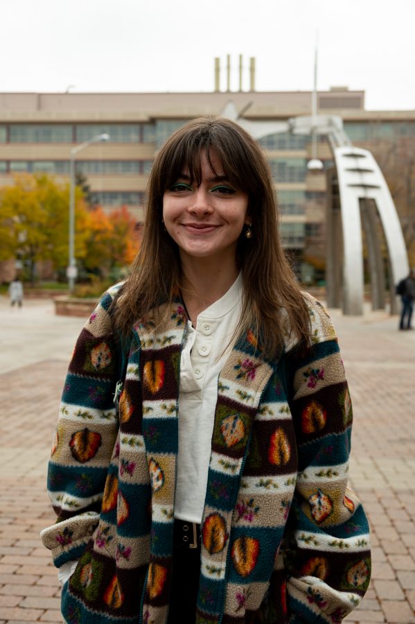 Kaitlin Marshall stated on the Colorado State University Plaza, "I don't mind at all." Nov. 2 (Milo Gladstein | The Collegian)