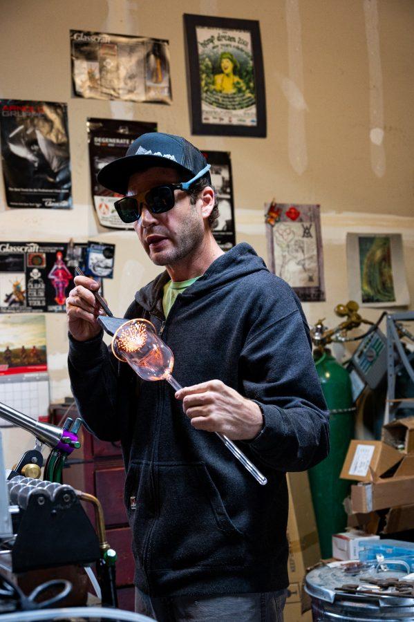 Bryan Ratcliffe shapes a new piece inspired by mountains and snowboarding
