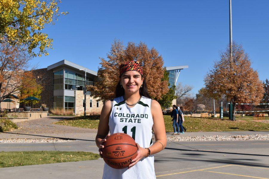 Laramie Woods Colorado State University Woman’s Club Basketball Leader on the basketball court outside of the recreational center, Nov. 5.