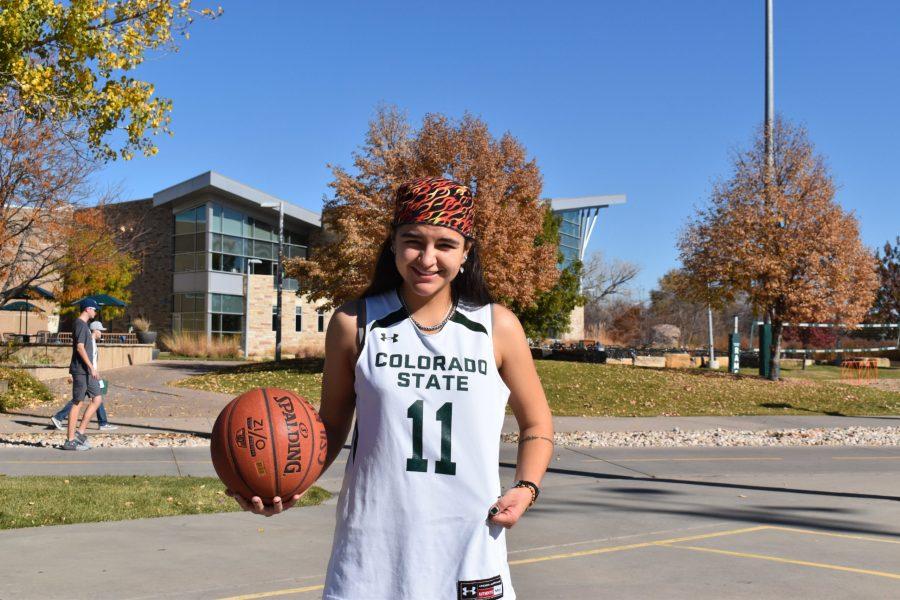 Laramie Woods Colorado State University Woman’s Club Basketball Leader on the basketball court outside of the recreational center, Nov. 5.