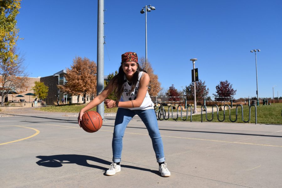 Laramie Woods Colorado State University Woman’s Club Basketball Leader on the basketball court outside of the recreational center, Nov. 5.